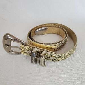 Vintage AVANTI Genuine Lizard Skin Leather Women's Men's Belt Size 41"